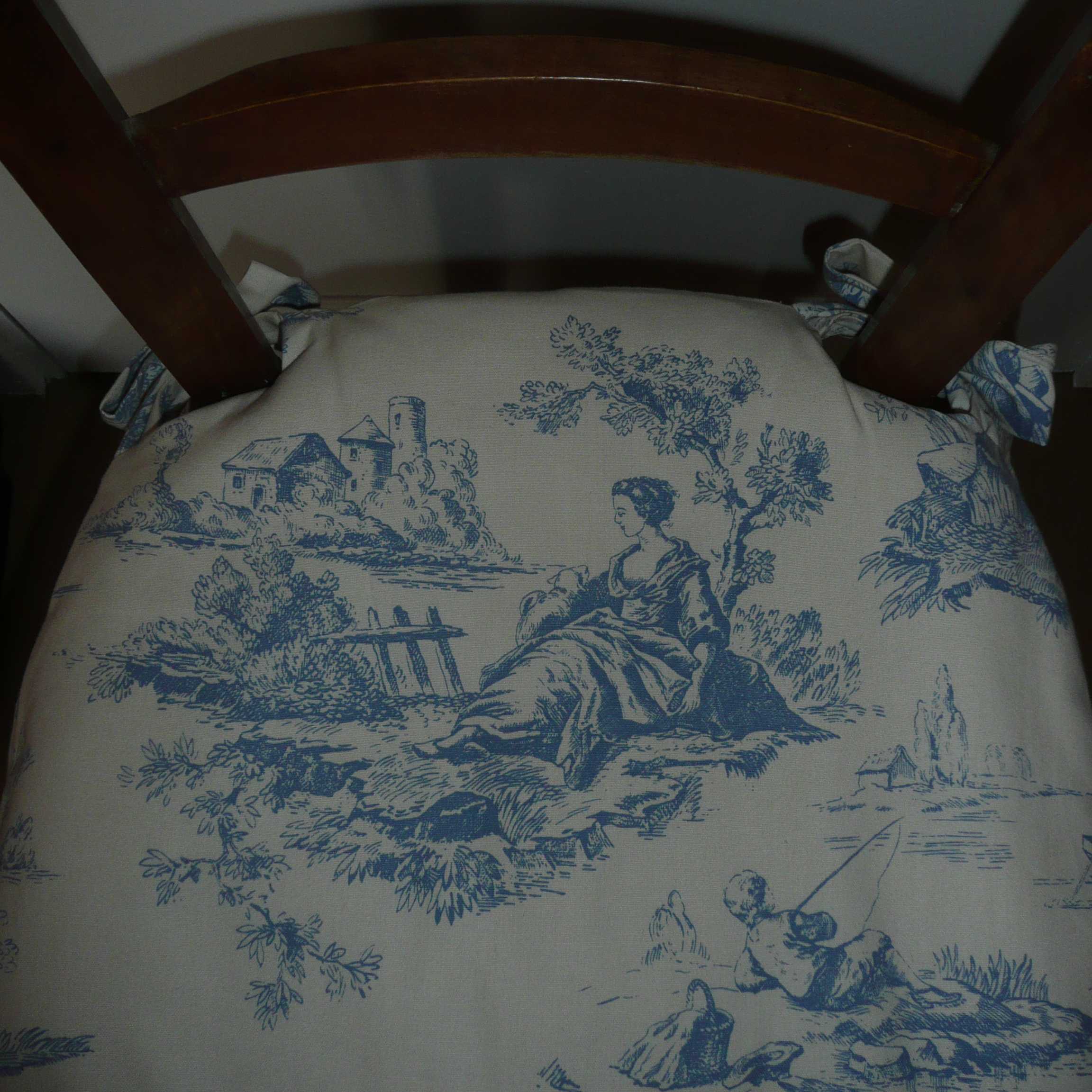 Tissu au mètre Toile de Jouy scènes champêtres classiques pour rideaux