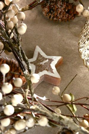 deco de fete nature Lin Pain d'Epice et chocolat Bougie etoile