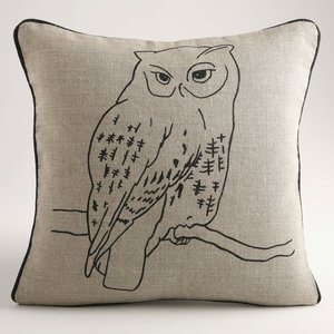 Coussin housse bestiaire hibou AMPM