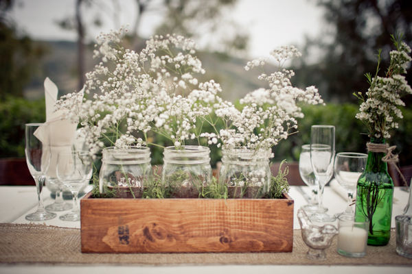 déco-mariage-centre-de-table-blanc-Mariage et babillages