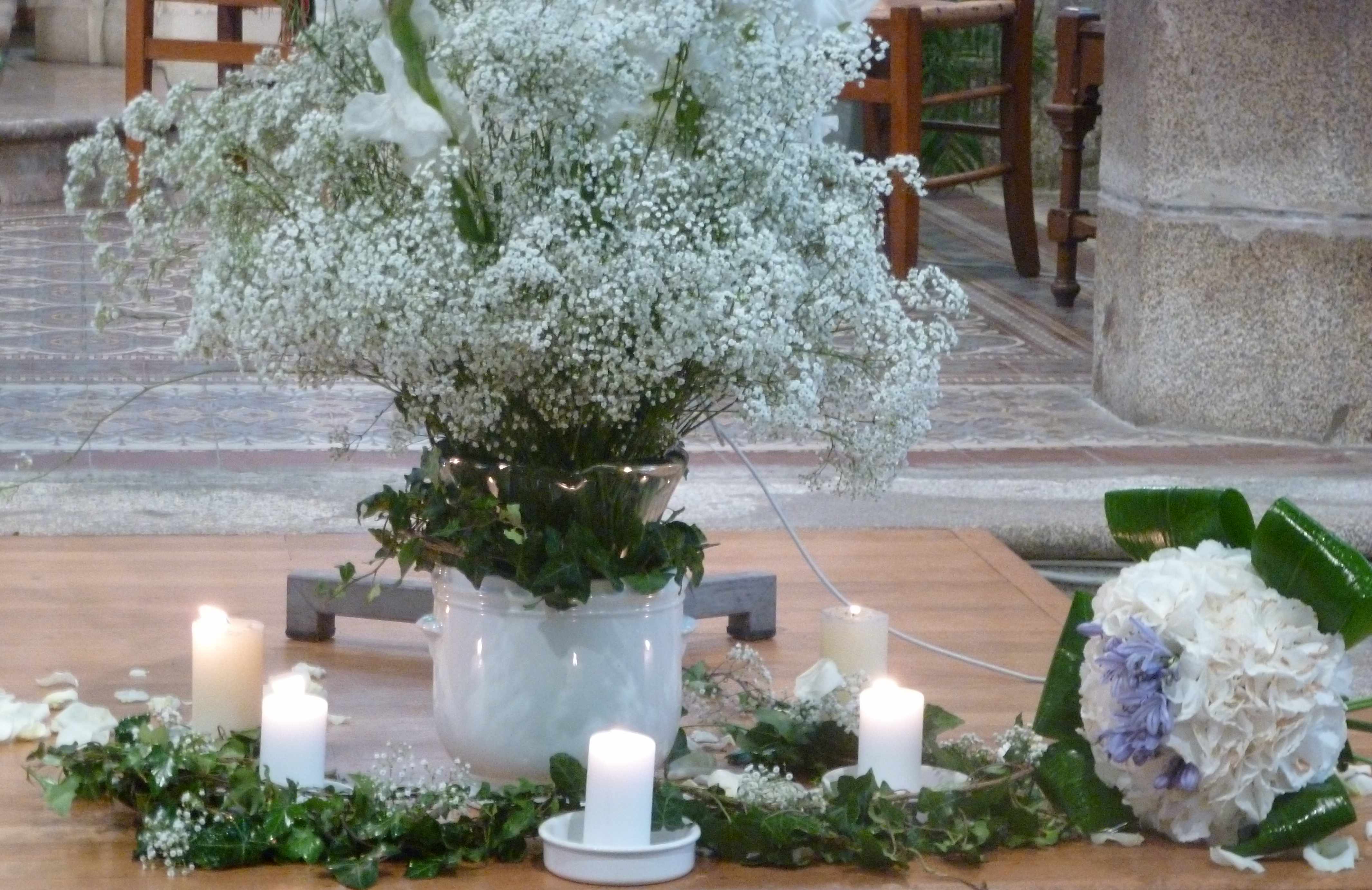 Mariage A et W eglise bouquet