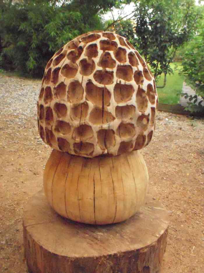 sculpture bois champignon
