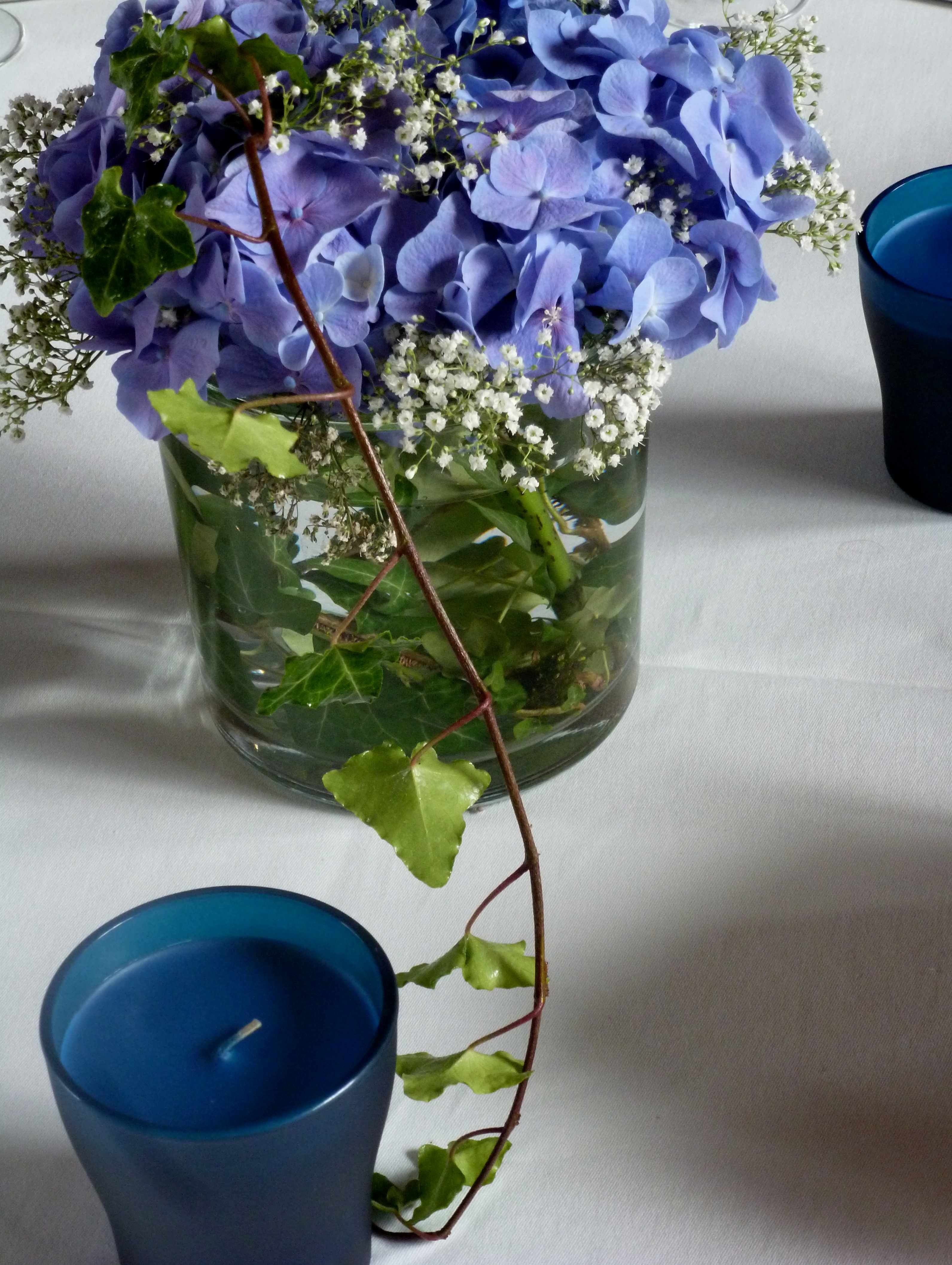 Mariage AetW bouquet et bougie table