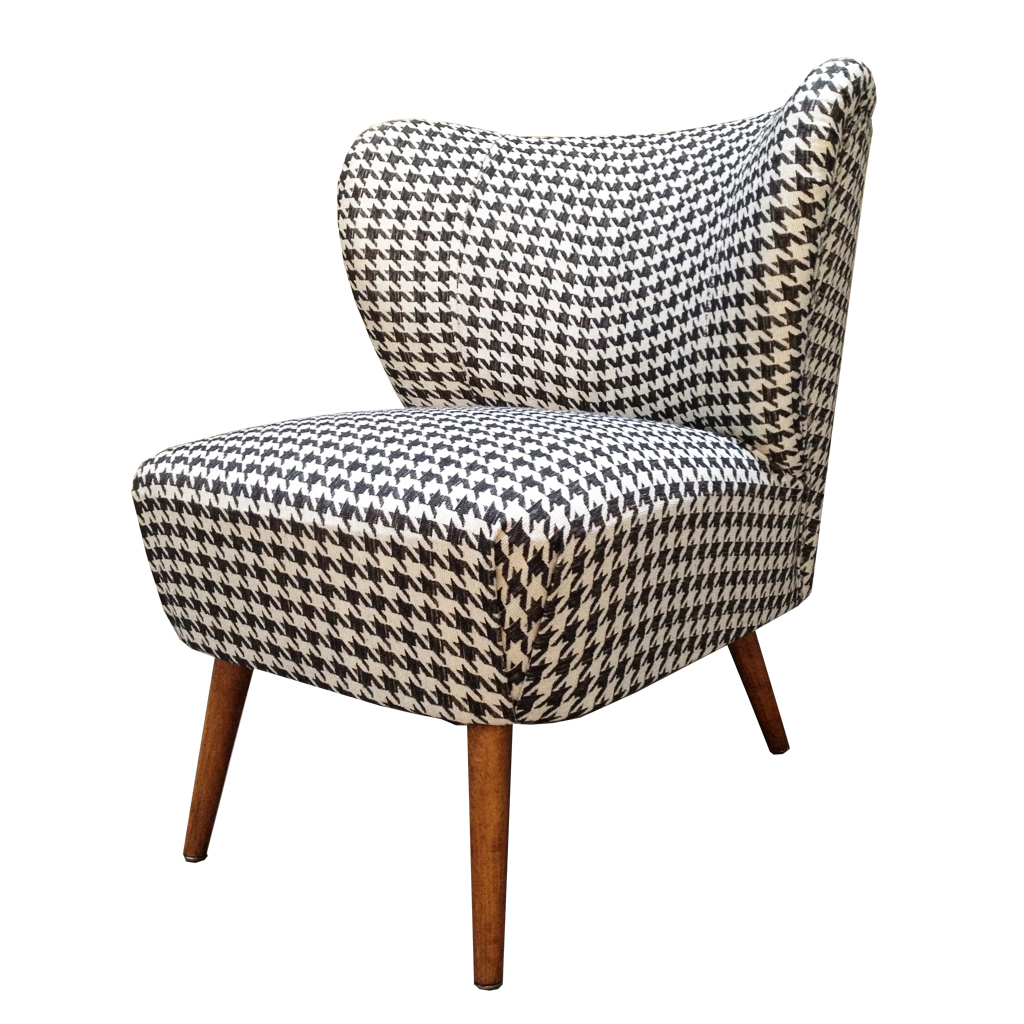 Fauteuil cocktail-pied-de-poule Retro-boutique