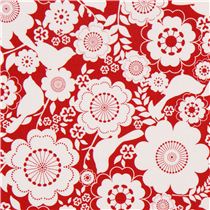 red-Riley-Blake-flower-and-animal-fabric-from-the-USA-bird-ModeS