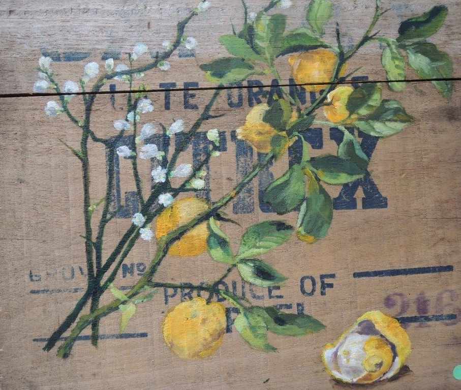 citrons sur caisse bois Aurore Janon
