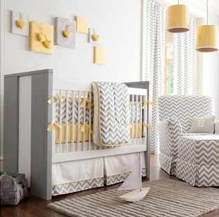Concevez votre maison en jaune et gris Babybedding