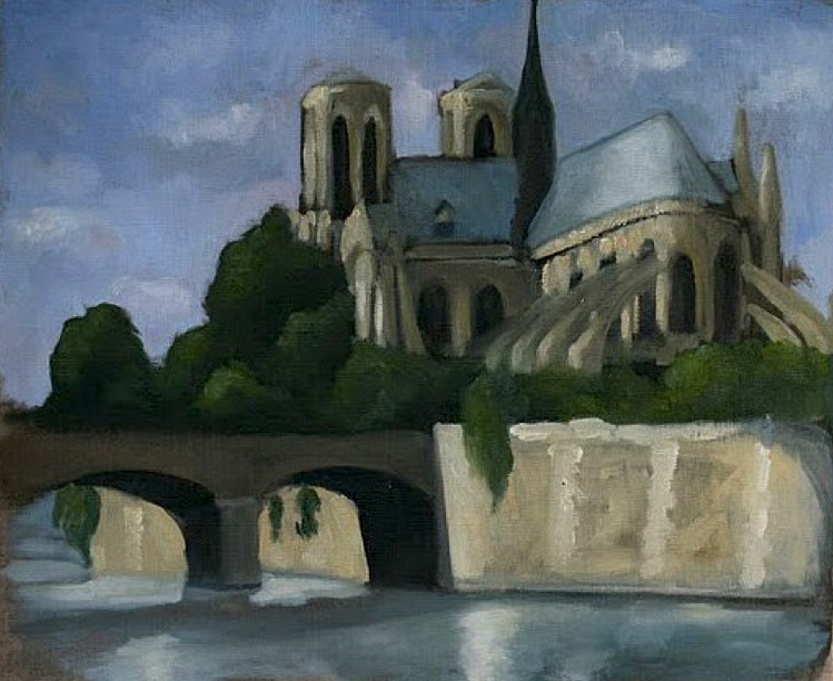 Notre-Dame de Paris huile-sur-toile Cariline d-Avout