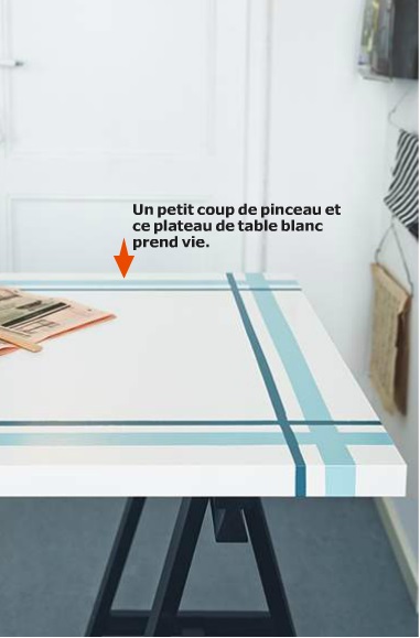 IKEA 2015 plateau de table peint motif torchon