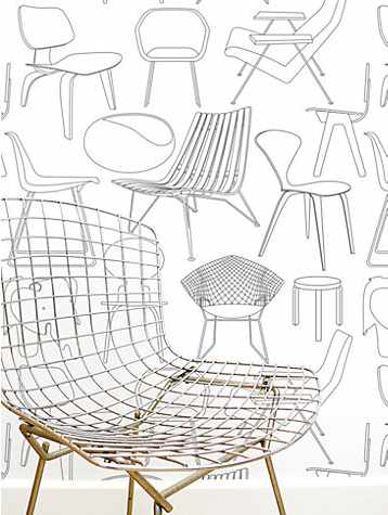 papier peint chaises design John Lewis