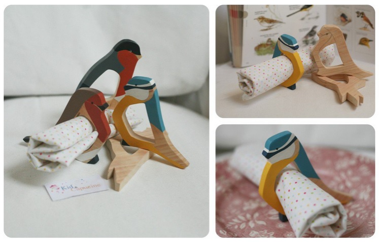 Ronds de serviette oiseaux Kid-et-capucine