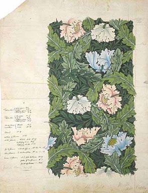 dessin poppies William Morris
