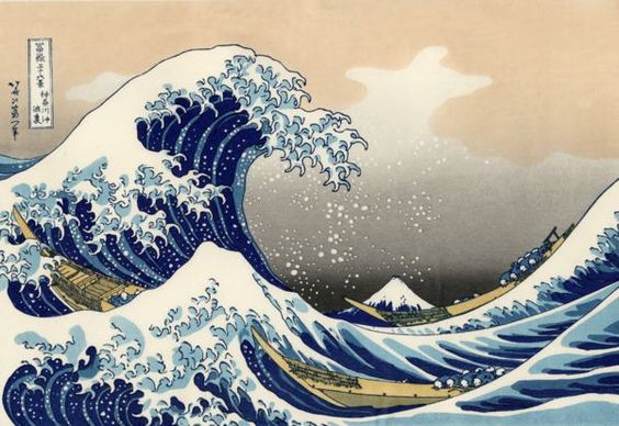 La grande vague de Kanagawa 1831 par Hokusai - Estampe tiree des 36 vues du Mont Fuji