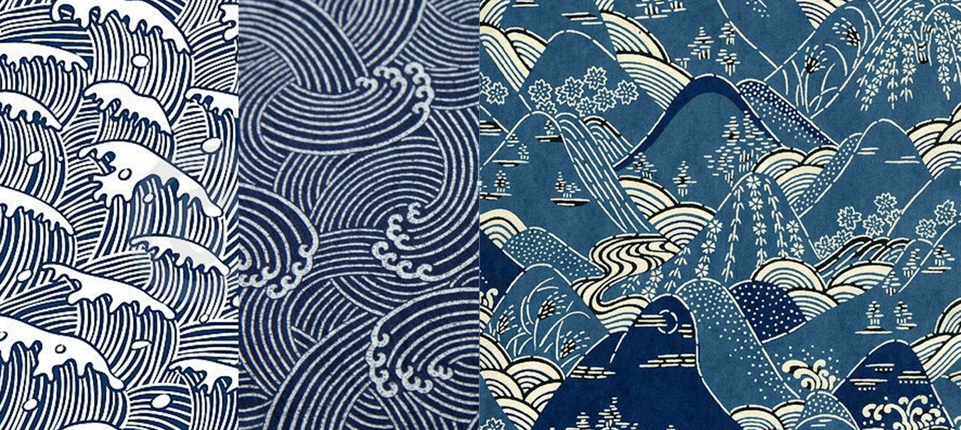 papiers-tissus-motifs-vagues-bleues-inspiration-Japon-Atouslesetages-conseil-deco