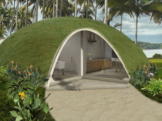 maison_ronde_enterree_A Wild Proposal for Domed Houses Made of Inflated Concrete_Pinterest