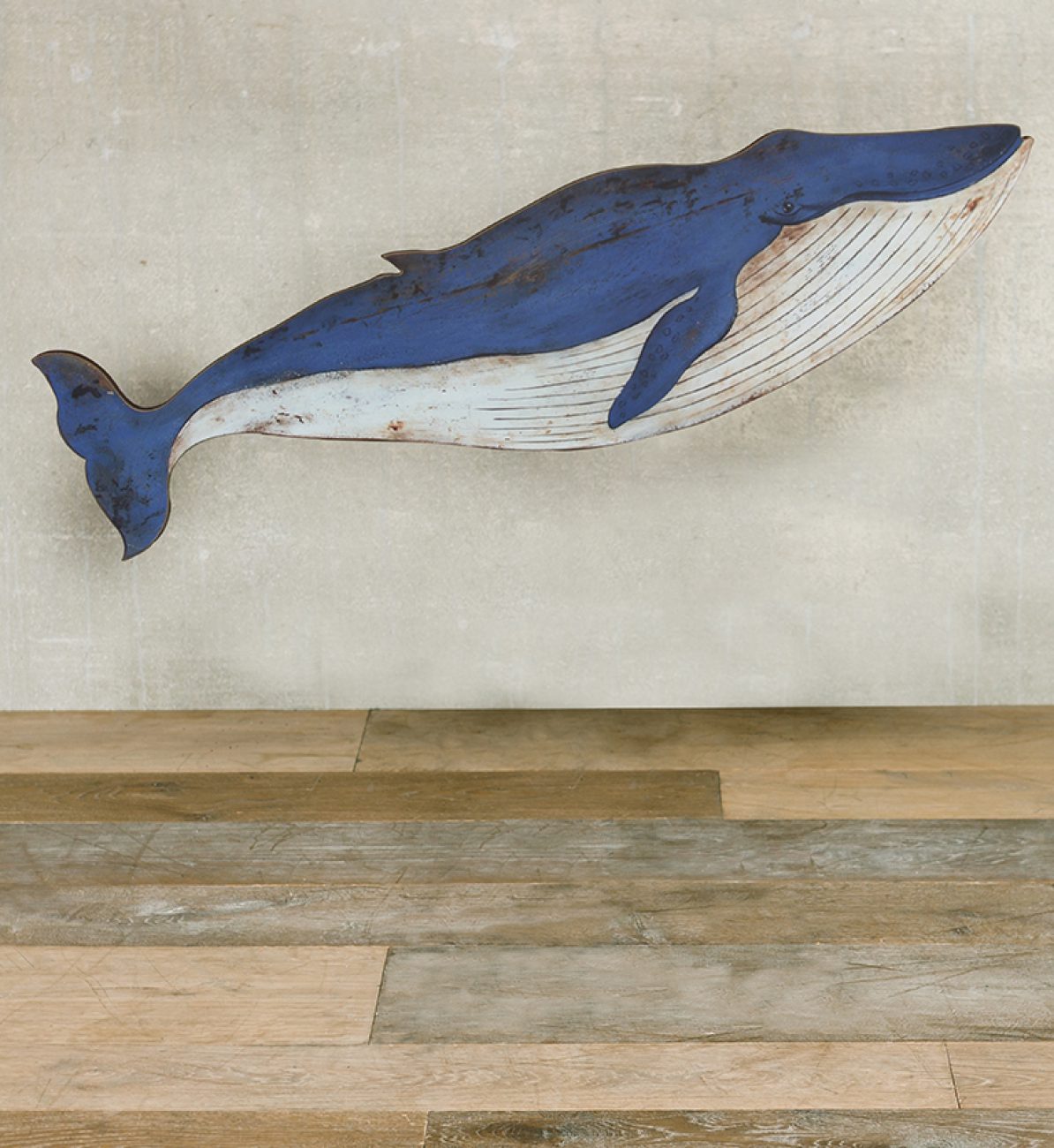 Trio de baleines en bois - décoration murale