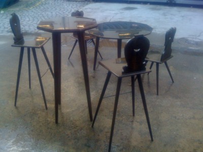Table-chaise-design-art-metal-Acier-