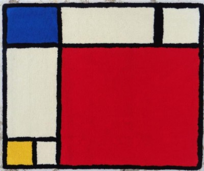 Mondrian-tapis-dart-rectangle-dor