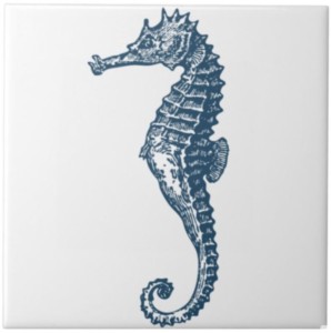 carreau_seahorse_bleu_vintage_Zazzle