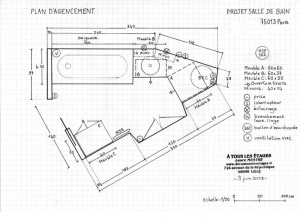 Plan d'agencement de la nouvelle SDB