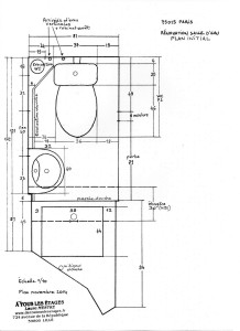 Plan initial de la micro salle d'eau
