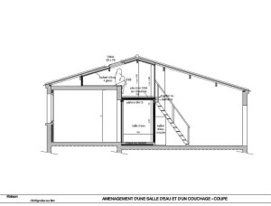 Plan en coupe SDE et mezzanine - V. d'Artemare Bréti 2015