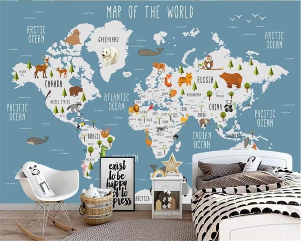 planisphere_Papier_peint_carte_du_monde_enfant_mural_concept