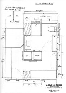 4 Vaucluse plan agencement ancien garage et SDE